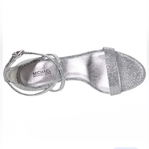 NWT Michael Kors Silver  Ava Sandals - Picture 2 of 5